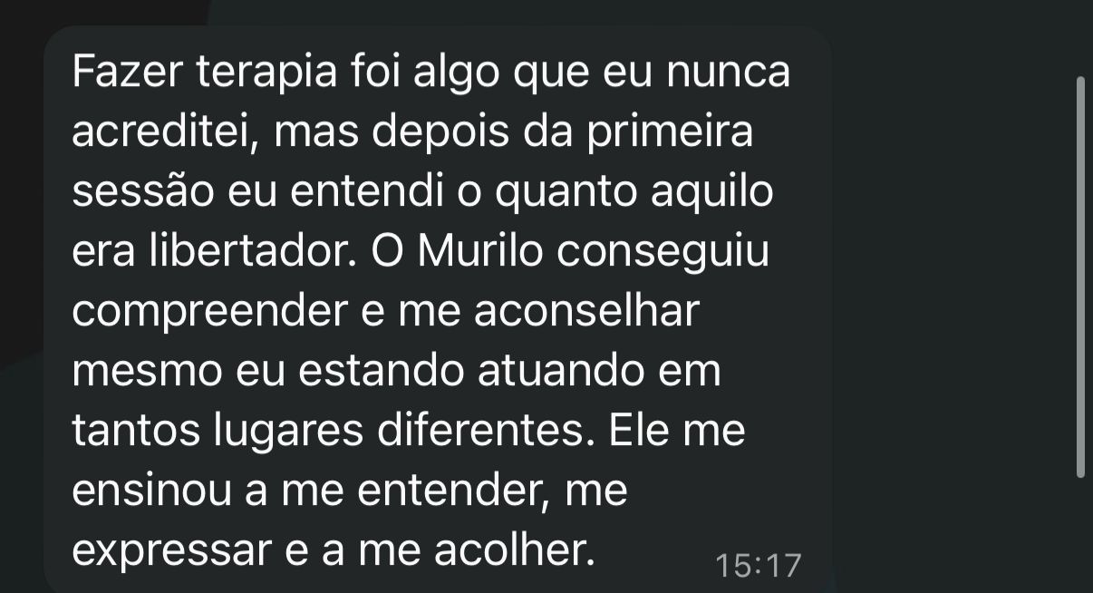 Depoimento sobre psicoterapia libertadora